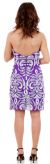Short Fitted Beaded Short Shift Party Dress back in Purple/White